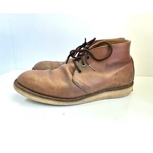 REDWING USA 595 Chukka Brown Leather Soft Toe Mens Ankle Shoes Boots 9.5 D
